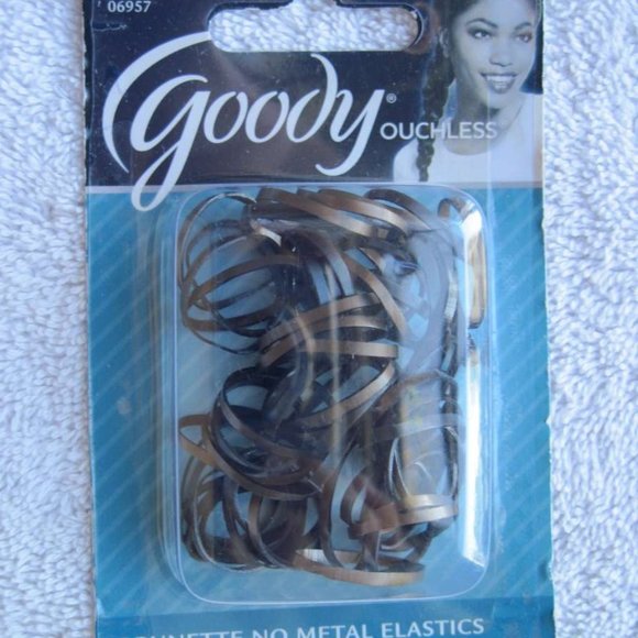 50 Goody Brunette Blonde Ouchless No Metal Elastics Small Mini Shiny Hair Bands - Picture 5 of 10
